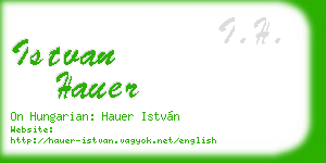 istvan hauer business card